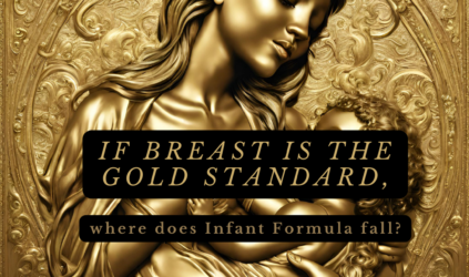 Infant breast feeding cast in gold